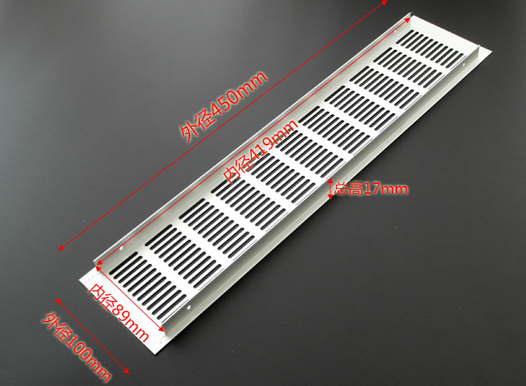 Fábrica al por mayor de aleación de aluminio red de ventilación rectangular armario ventilación de ventilación de ventilación de ventilación multipropósito
