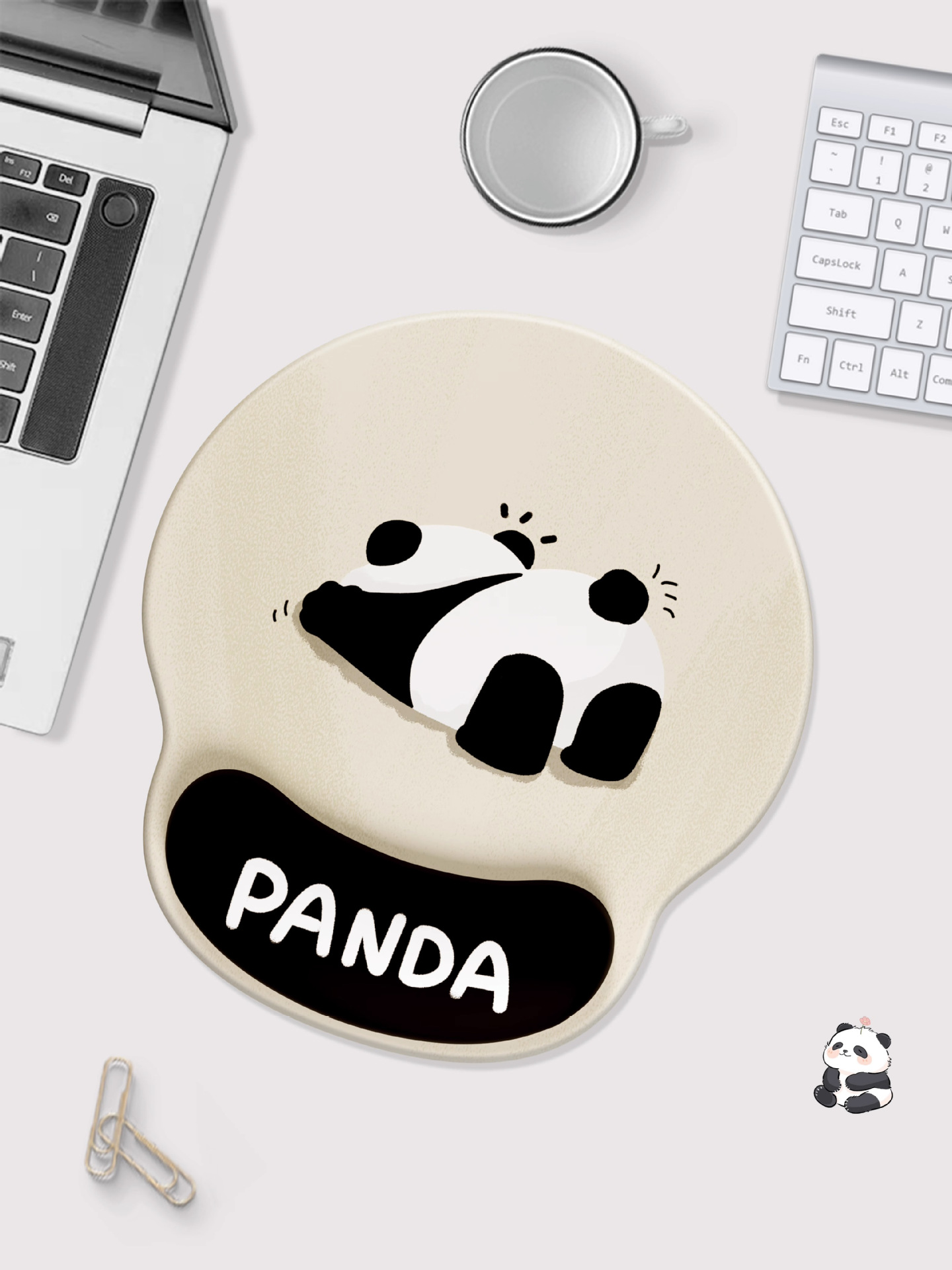 Wrist pad mouse pad wrist pad cute panda non-slip silicone pad memory foam office notebook keyboard Holder