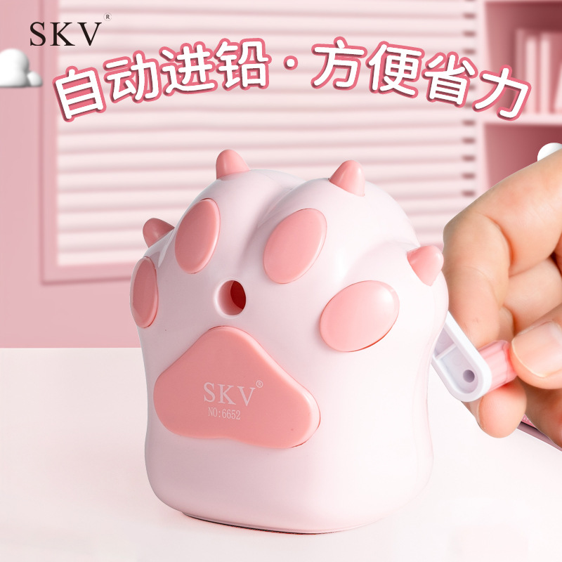 Sacapuntas de garras de gato de contracción automática Sacapuntas de mano Premios para estudiantes Papelería Sacapuntas Regalos navideños al por mayor