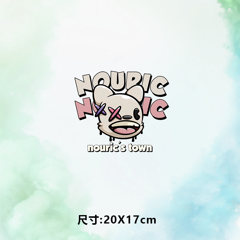 高级烫画图案新款nouric涂鸦猫猫烫画贴印花衣服热转印白墨烫画