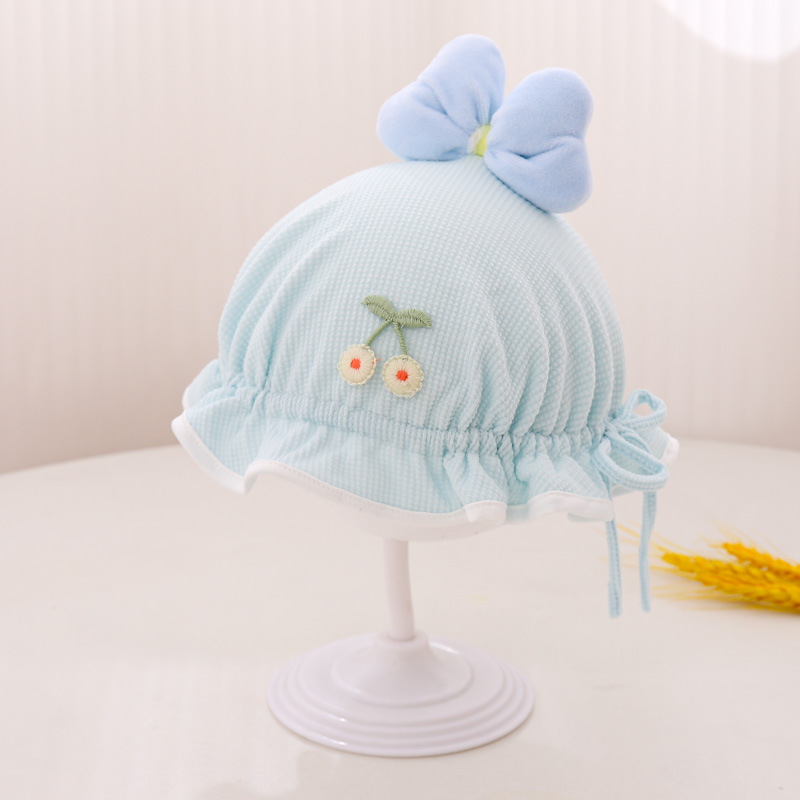 Baby algodón sombrero de embarazo primavera y otoño delgado mes pequeño bebé hombre y mujer sombrero de pescador ajustable sombrero de cuenca princesa recién nacido