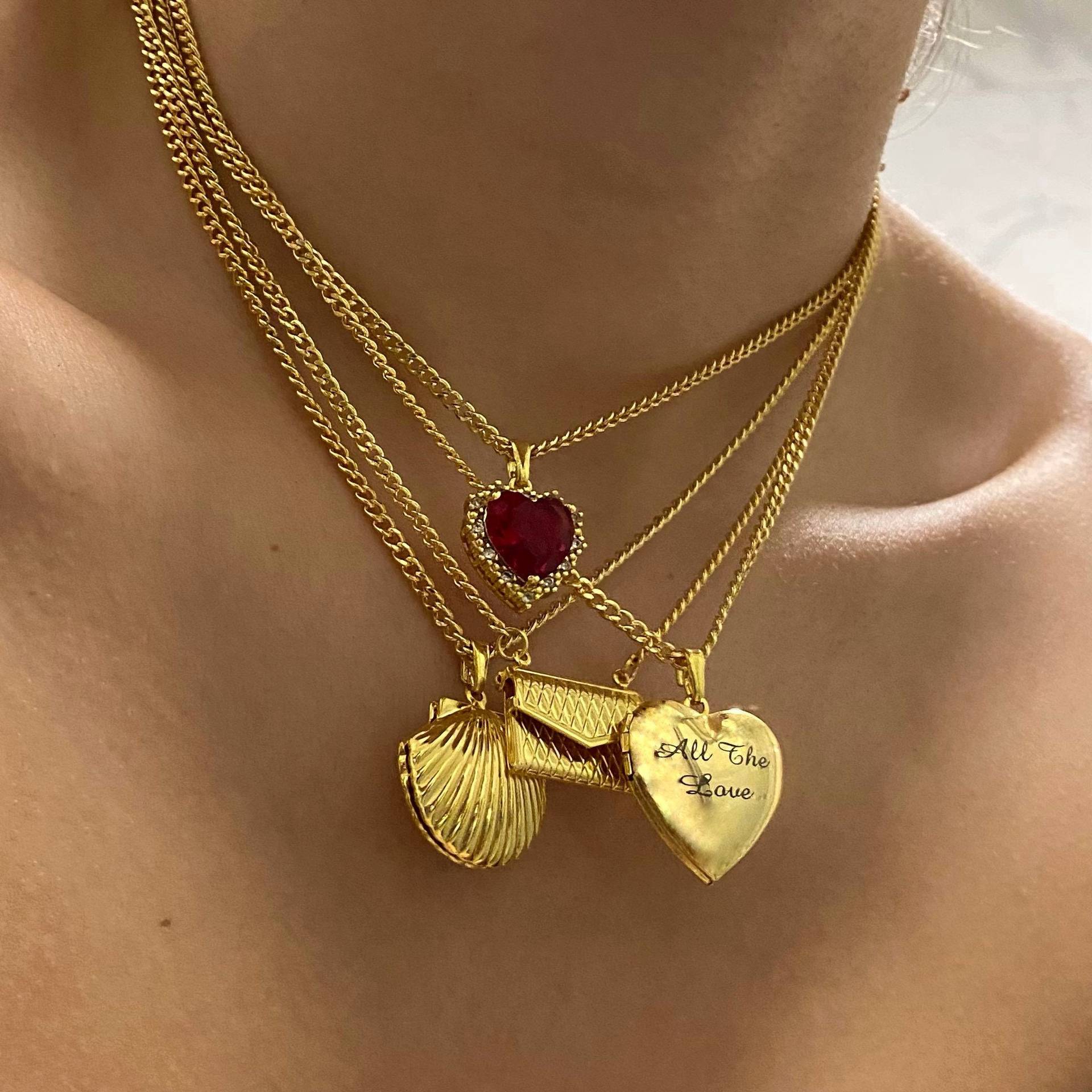 10g Weight Gold Plated Plating Material Copper Pendant Material Pendant Necklace Classification Copper Chain Material Fashion Shell Titanium Steel Copper Plating Pendant Necklace