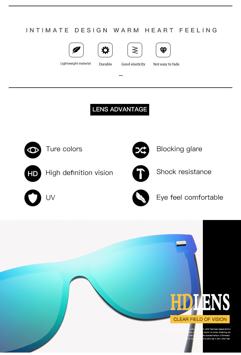 European And American Trendy Women's Large-frame Personalized Sunglasses Men's Dazzling Reflective Mercury Windshield One-piece Sunglasses_viptrois.com