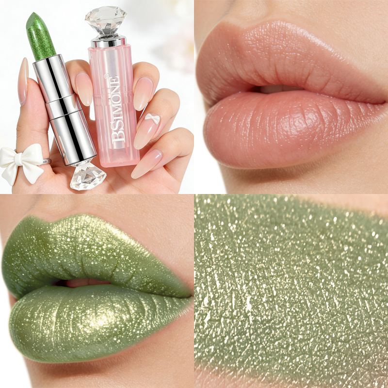 Lápiz labial metálico perlado de 8 colores, iluminador con brillo de diamante, fácil de aplicar, hidratante, de larga duración, venta al por mayor.
