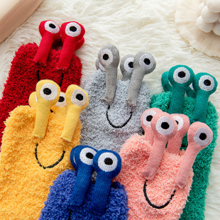 Plush socks children's winter thickened warm coral fleece parent socks month sleep floor socks lint-free cartoon