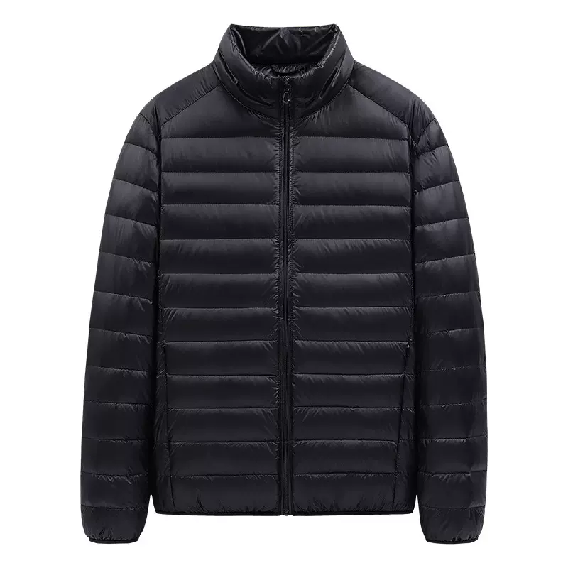 轻薄短款白鸭绒羽绒服男2024潮牌冬季潮流保暖服纯色中年爸爸外套