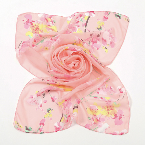 Summer chiffon printed sun protection scarf Spring thin versatile chiffon neck scarf XQ377