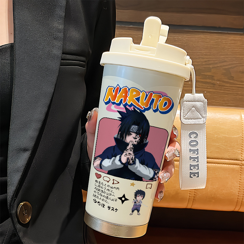 ナルト魔法瓶カップ漫画ナルトサスケ学生ウォーターカップ高価値ストロー 316 ステンレス鋼食品グレード|undefined