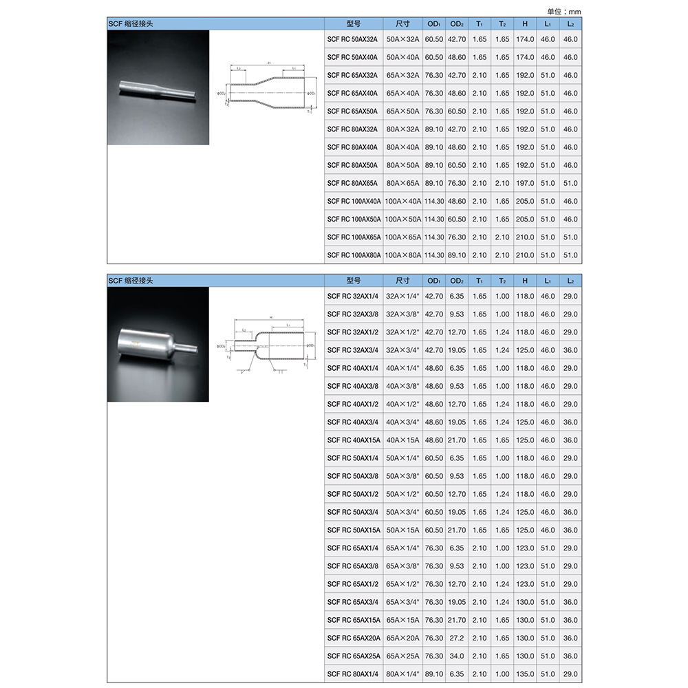 原装进口日本KITZ SCT北泽阀门  SCF缩径接头