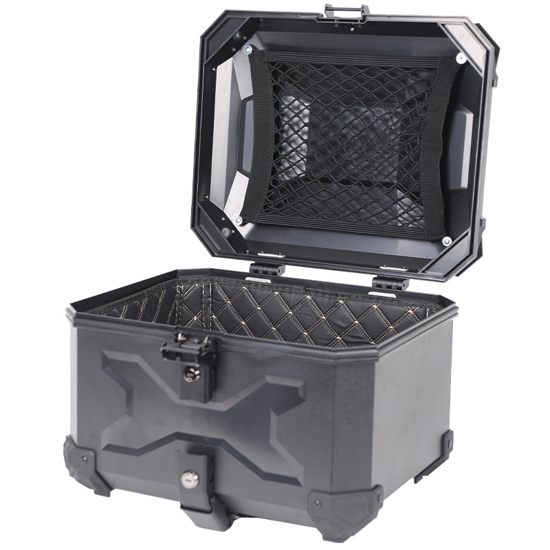 45Lx Embossed Abs Plastic Tail Box Double Lock Quick Release Motorcycle Aluminum Alloy Tail Box Tool Box Wholesale Trunk