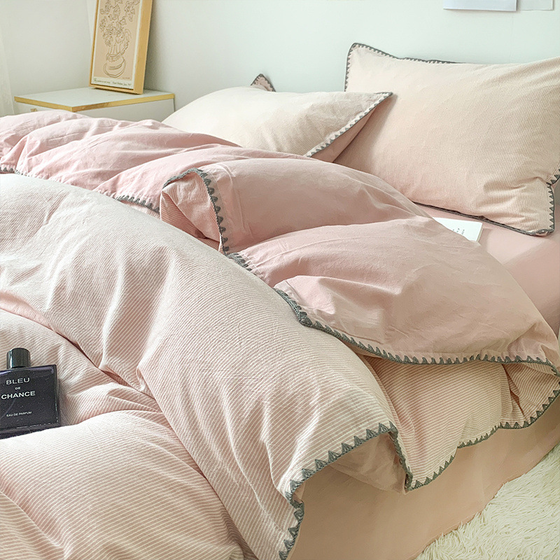 Cama de algodón de algodón de cuatro piezas de algodón puro 2025 nuevo colcha de cama dormitorio colcha de tres piezas de ropa de cama