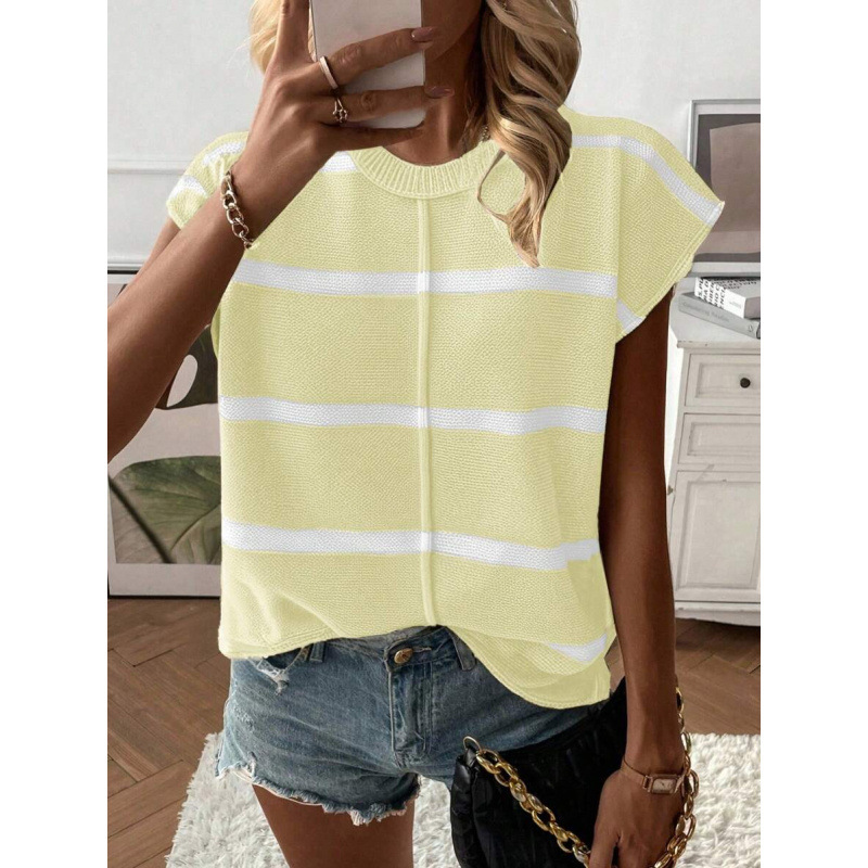 Comercio exterior nuevo cross-border Knitwear casual cuello redondo suelto hombro sin mangas