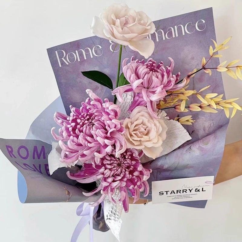 亿通新款鲜花包装纸10张爱丽丝油画氛围纸花束花店包花牛皮包装纸