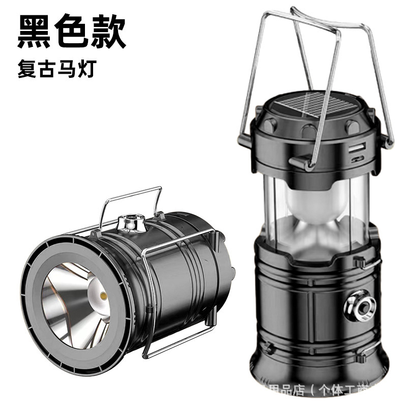 Nuevo estilo al aire libre linterna 5800 lámpara de camping carga solar LED tienda de camping lámpara de estiramiento portátil multifuncional