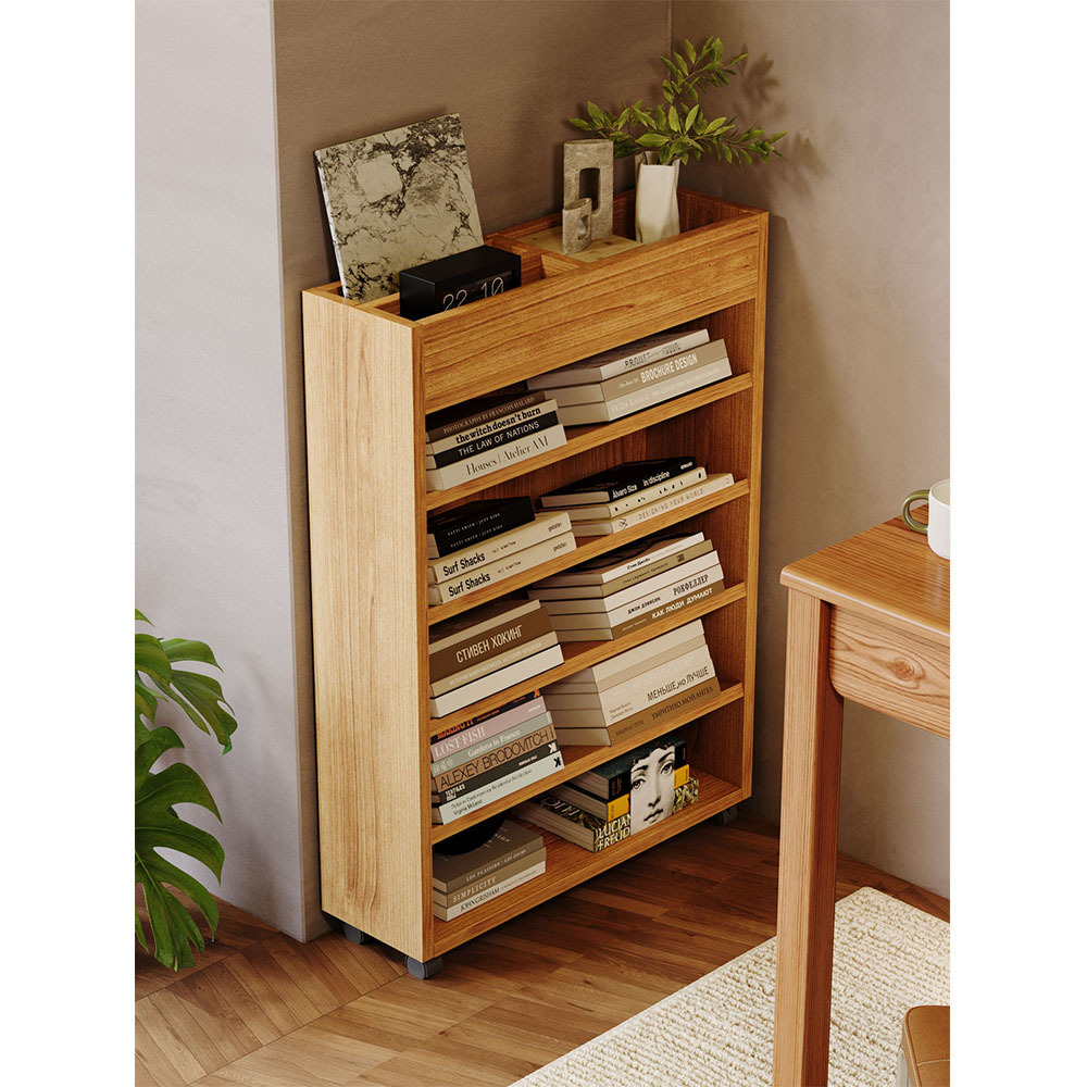 Estante de libros pequeño junto al escritorio con ruedas estante de artículos móvil junto al escritorio estante de archivos de almacenamiento de libros estante de clasificación estante de piso bajo