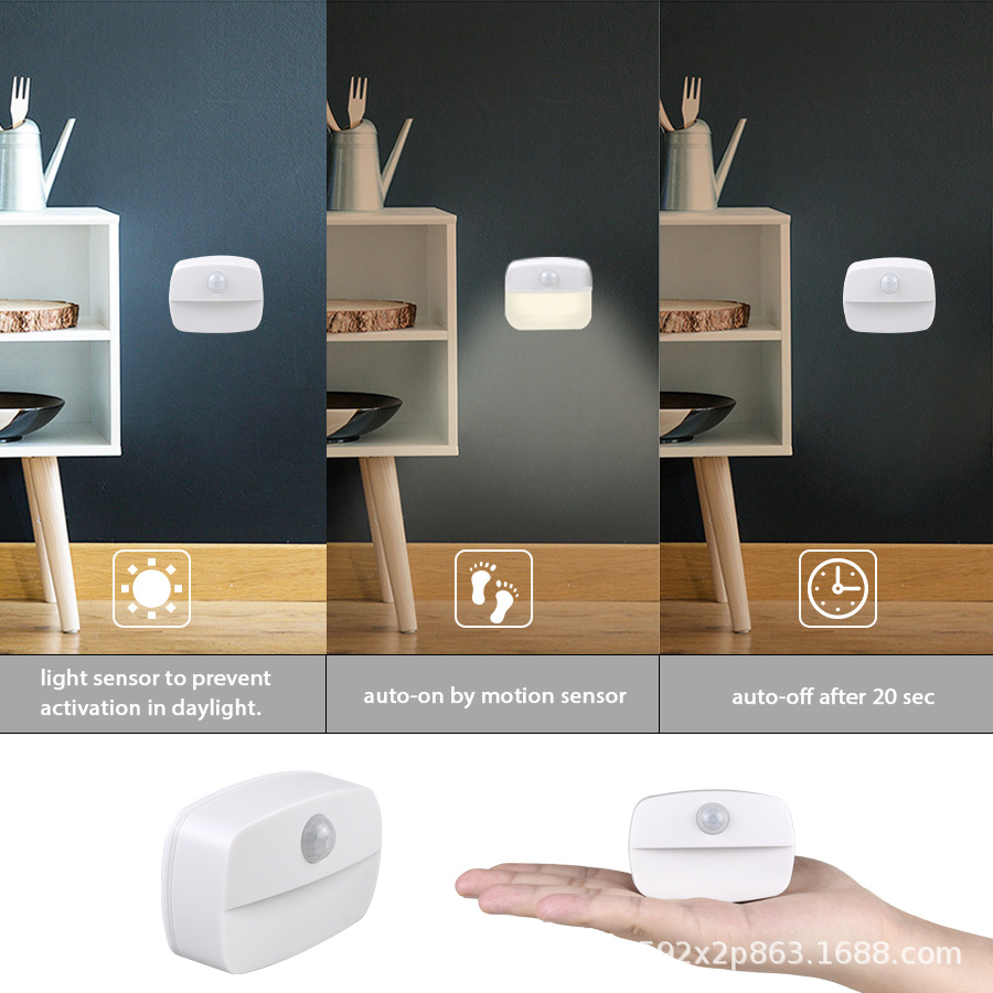 Luz de La Noche de la inducción del cuerpo humano inteligente con pilas dormitorio baño pasillo gabinete noche luz fábrica en stock