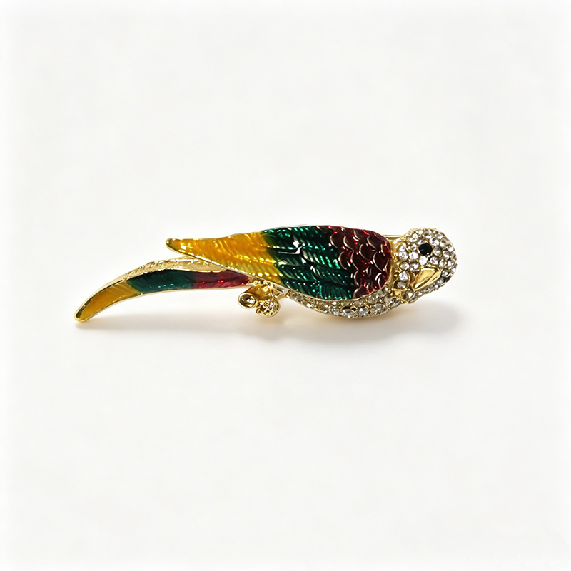 Cross-border European and American fashion personalized animal enamel brooch alloy rhinestone brooch three-dimensional pin badge accessory wholesale