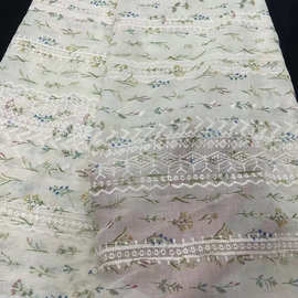 新款时尚绣品数码印花布料汉服女装连衣裙衣童装花边辅料服装面料