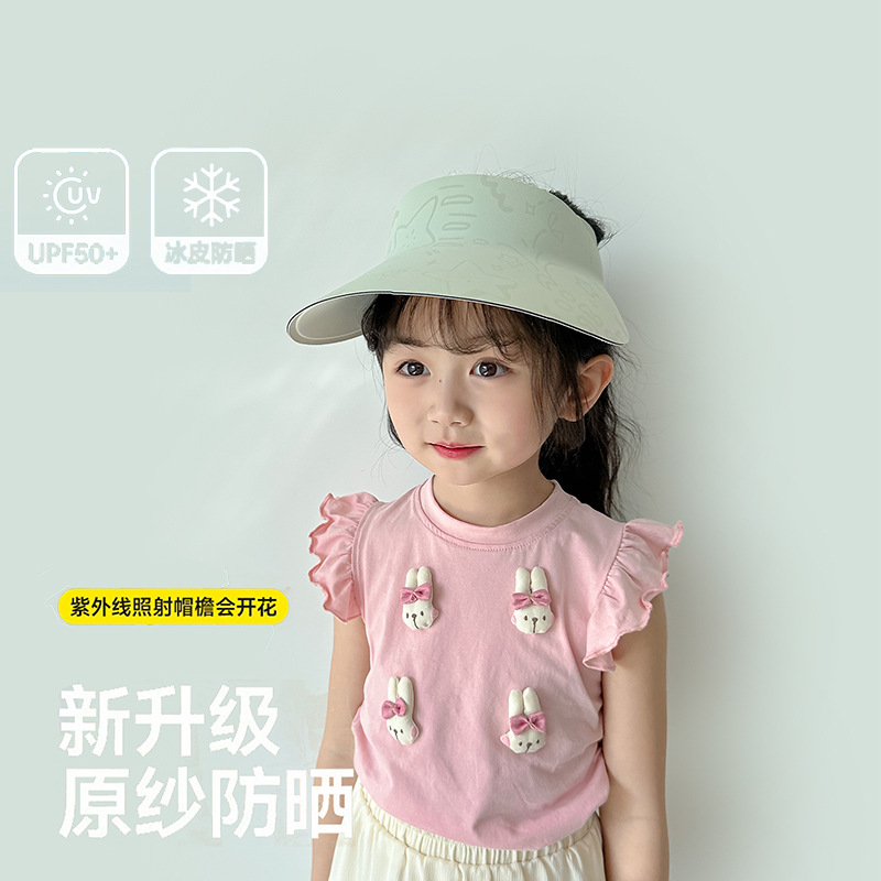 Sombrero de protección solar para niños Sombrero de verano al aire libre Sombrero de niña Sombrero de bebé Sombrero de techo vacío Deportes al aire libre Sombrero de niño