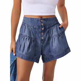Q 86070 Ruffled Denim Shorts 荷叶边牛仔短裤