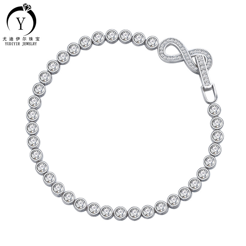 New unlimited symbol bag full diamond bracelet all-body S925 sterling silver jewelry fashion Europe and the United States cross-border for wholesale