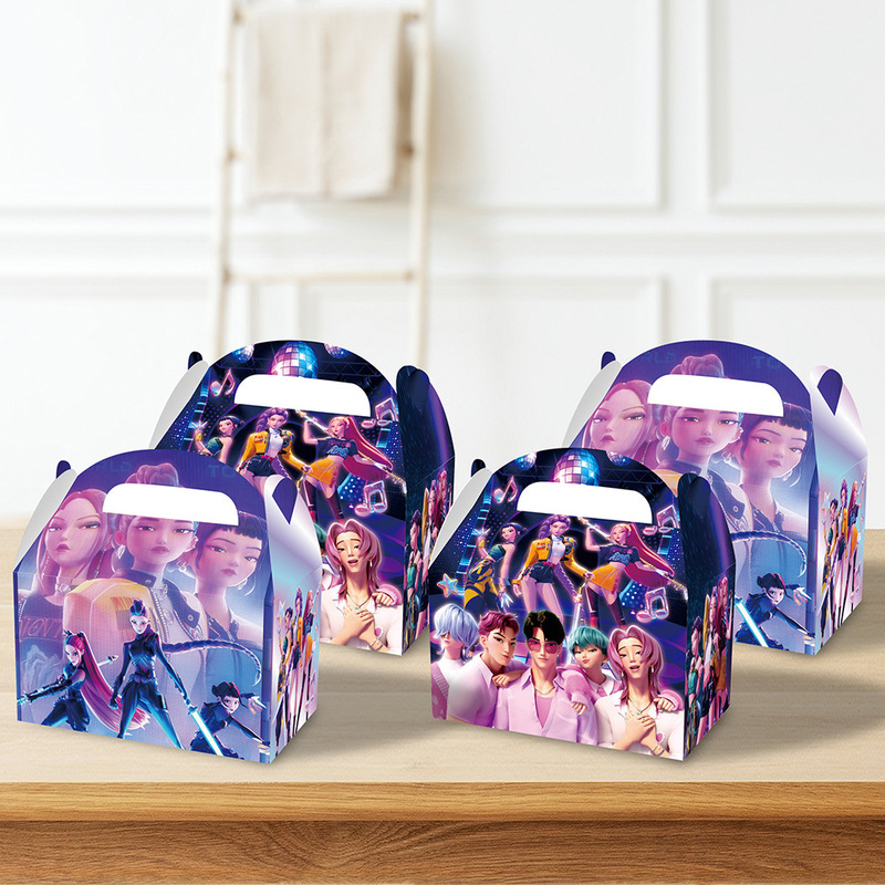 跨境新品猎魔女团音乐女孩生日派对装饰礼品盒糖果盒手提纸盒牛角|undefined