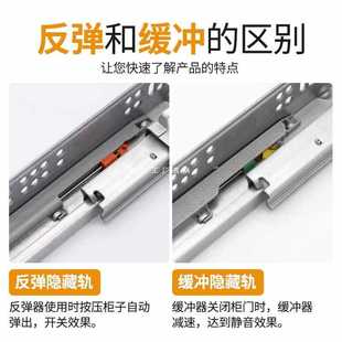 ✅ Tape Drawer Guide Rail Cabinet Drawer Bottom Slide Hidden Buffer Slide Bottom Damping Drawer Rebound Rail