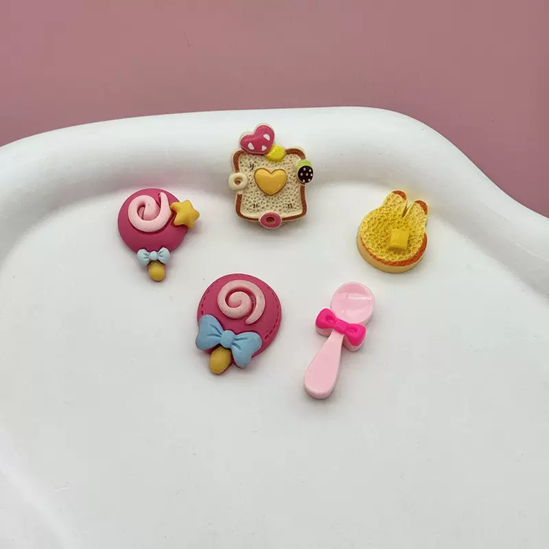 小猫下午茶卡通奶油胶配饰创意洞洞鞋扣材料树脂配件diy饰品发夹