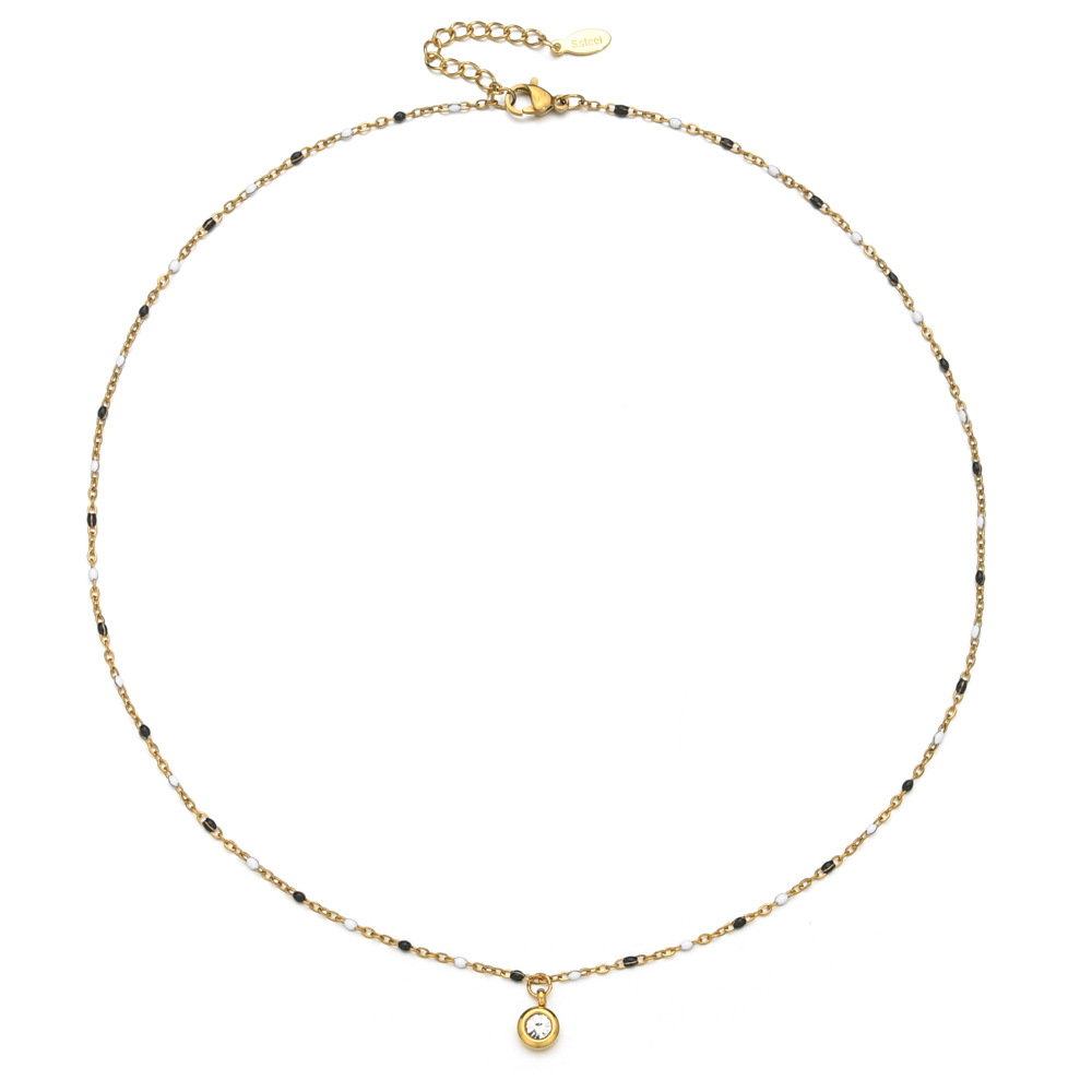 9g Weight 304 Stainless Steel, Seed Bead Pendant Material Rhinestones Inlay Material Pendant Necklace Classification 304 Stainless Steel Chain Material cable chain Chain Type 1 Piece Quantity Casual, Daily Occasion 304 Stainless Steel, Seed Bead Material Round Pattern All Seasons Season Women's Gender Enamel, Plating, Inlay Design Simple Style Style Wholesale Jewelry Simple Style Round 304 Stainless Steel Seed Bead Rhinestones Enamel Plating Inlay Pendant Necklace Cable Chain 7