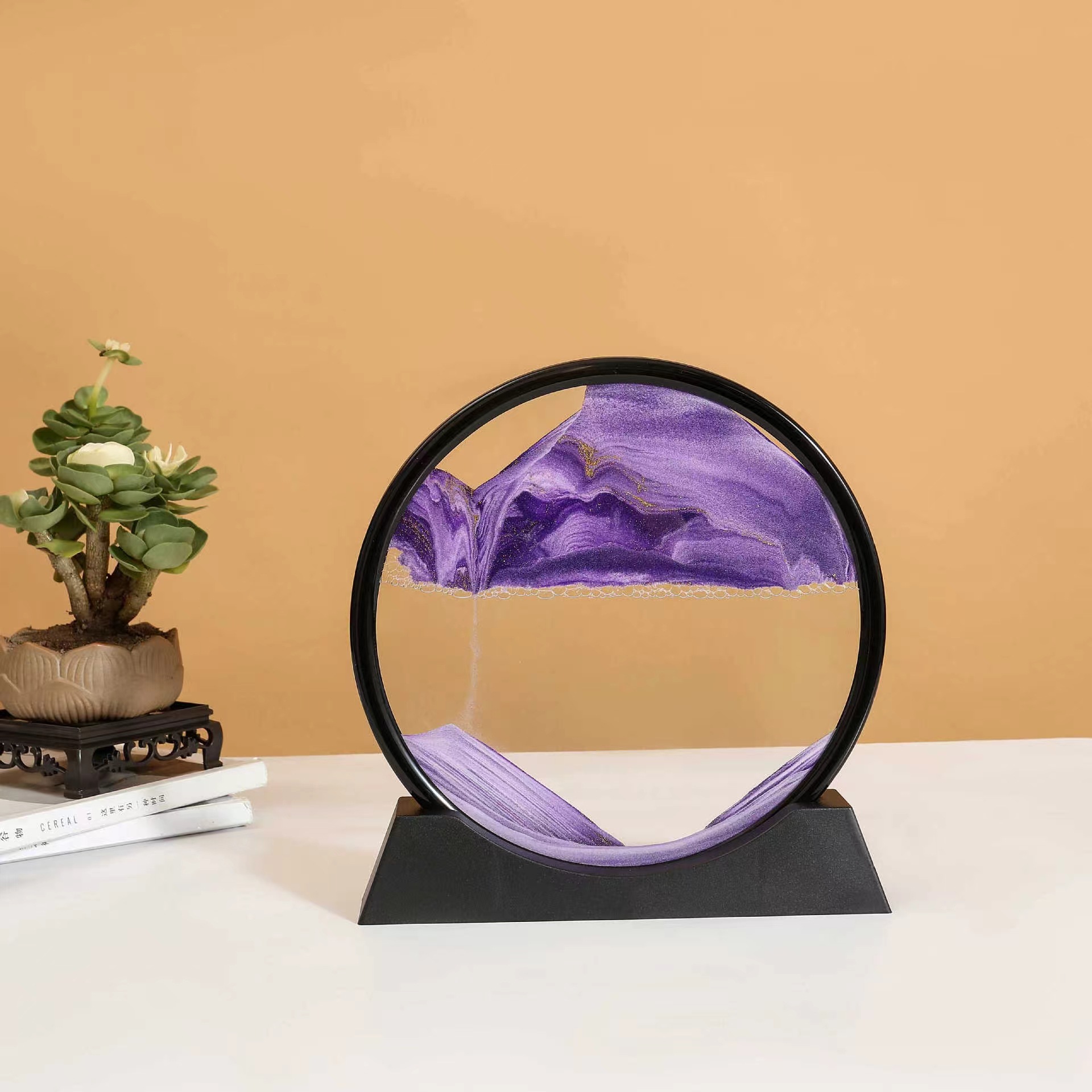 7inch black frame purple sand [diameter 18cm ]—diy material package