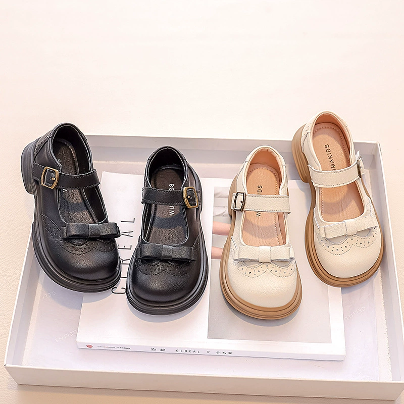 Обувь для девочек Daifa Детская кожаная обувь принцессы 2023, Новая Осенняя обувь для больших детей с мягкой подошвой для девочек, однослойная обувь в западном стиле
