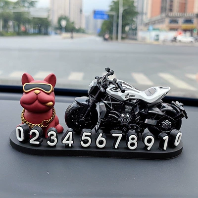 Nömrəli dayanma kartı — personalized interior decoration accessory - red-french-bulldog-cruise-white-3d-o-style