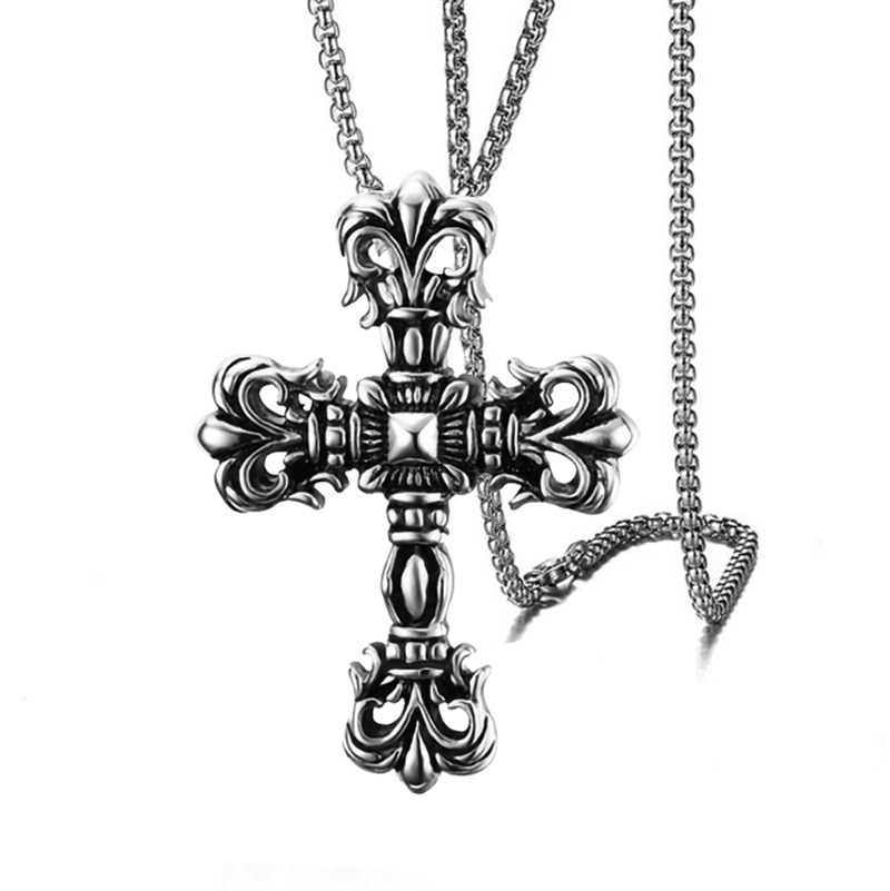 geometric retro necklace stainless steel