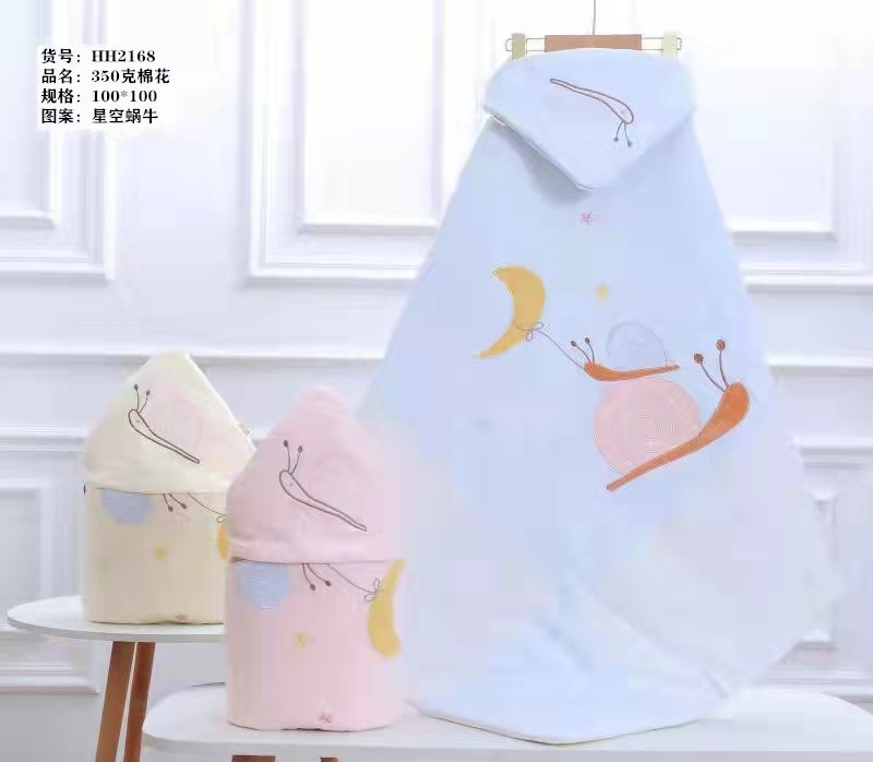 WeChat suministro directo de dibujos animados bordado manta swaddling manta al por mayor Bebé cálido algodón y engrosamiento edredón anti-kick saco de dormir