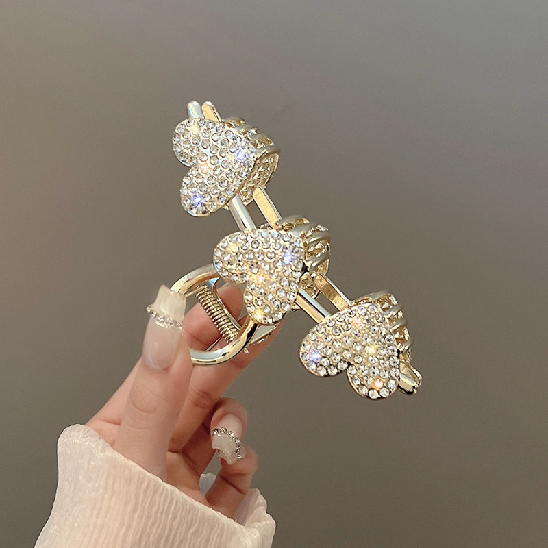 43g Weight Hair Claws Hair Accessories Type 1 Piece Quantity Daily Occasion Alloy Material Heart Shape Pattern Women's Gender Sweet Style Women's Sweet Heart Shape Alloy Hair Claws 7