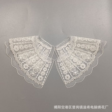 溢希绣品 双层欧根纱底娃娃领衣服配饰 娃娃领刺绣花边服装辅料