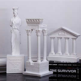希腊古城神庙建筑模型装饰摆件家居客厅博古架办公室树脂雕塑摆设