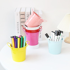 Candy-colored small iron bucket, iron art pen holder, succulent green plants, iron flower pot, children's portable bucket, mini small iron bucket, water bucket