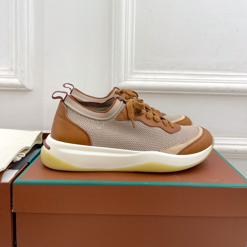 Foreign Trade 2024 New Autumn and Winter Men's Mesh Color Matching Knitted Lace-Up Casual Shoes Sports Breathable Thick-Soled Running Shoes