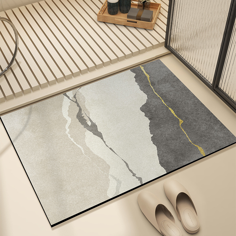 Alfombra de baño de lujo ligera de alta calidad, puerta de baño absorbente de agua resistente al desgaste antideslizante alfombra de barro de diatomas doméstica