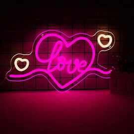 LED霓虹灯透明亚克力灯牌图案室内室外广告牌派对装饰灯