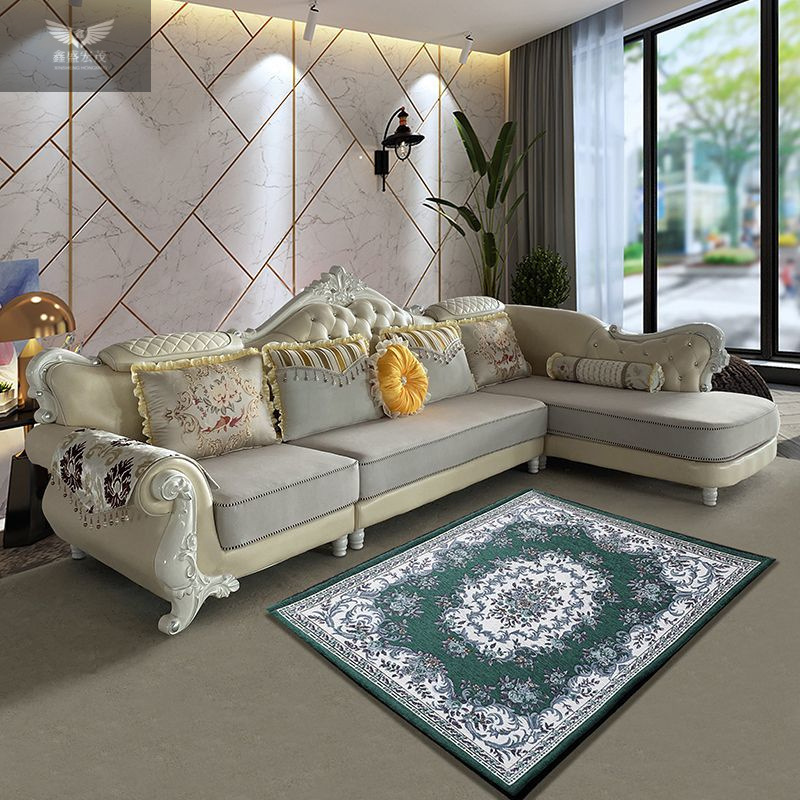 Sofá de tela de estilo europeo, sala de estar, combinación de esquina de la concubina real, apartamento grande y pequeño, sofá de tela de tecnología europea simple, extraíble y lavable