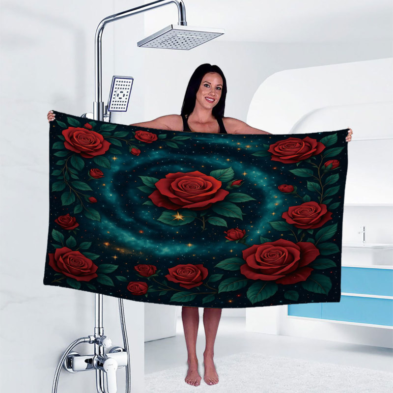 Retro Rose Beach Towel with 3D Print, Skin-Friendly, Soft, Portable, Sun-Protective Microfiber Bath Towel, Cross-Border Dropshipping Retro Rose Beach Towel with 3D Print, Skin-Friendly, Soft, Portable, Sun-Protective Microfiber Bath Towel, Cross-Border Dropshipping
