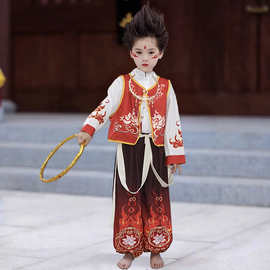 儿童汉服哪咤服装中国套装国潮女童春装哪吒cos中式服男童