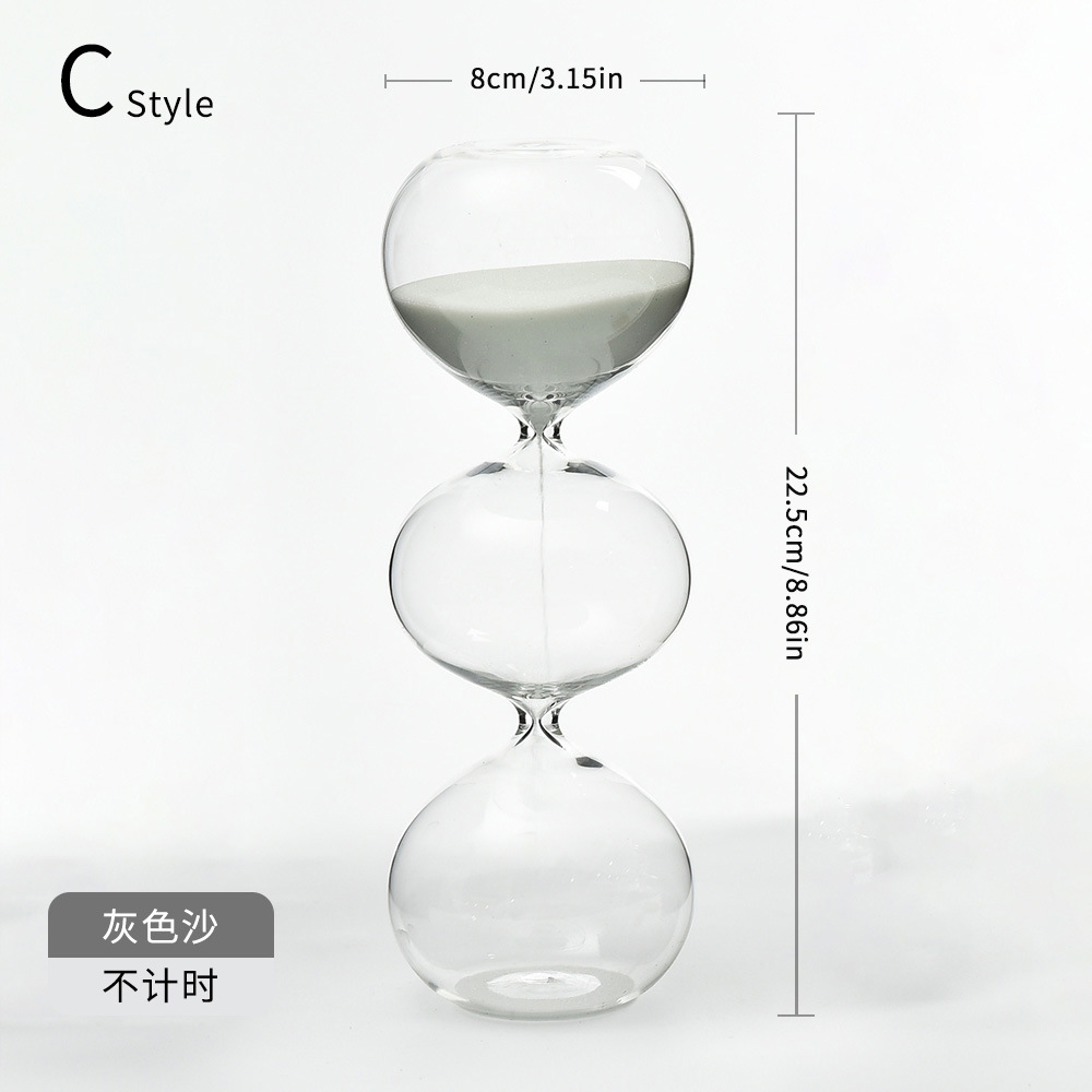 Reloj de arena de vidrio creativo de tres capas esféricas forma de reloj de arena temporizador de la personalidad nórdica fábrica de decoración del hogar al por mayor image 8