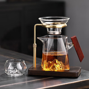 Glass Tea Strainer with Stainless Steel Filter Mesh, Tea Separator, Gongfu Tea Set, Tea Art