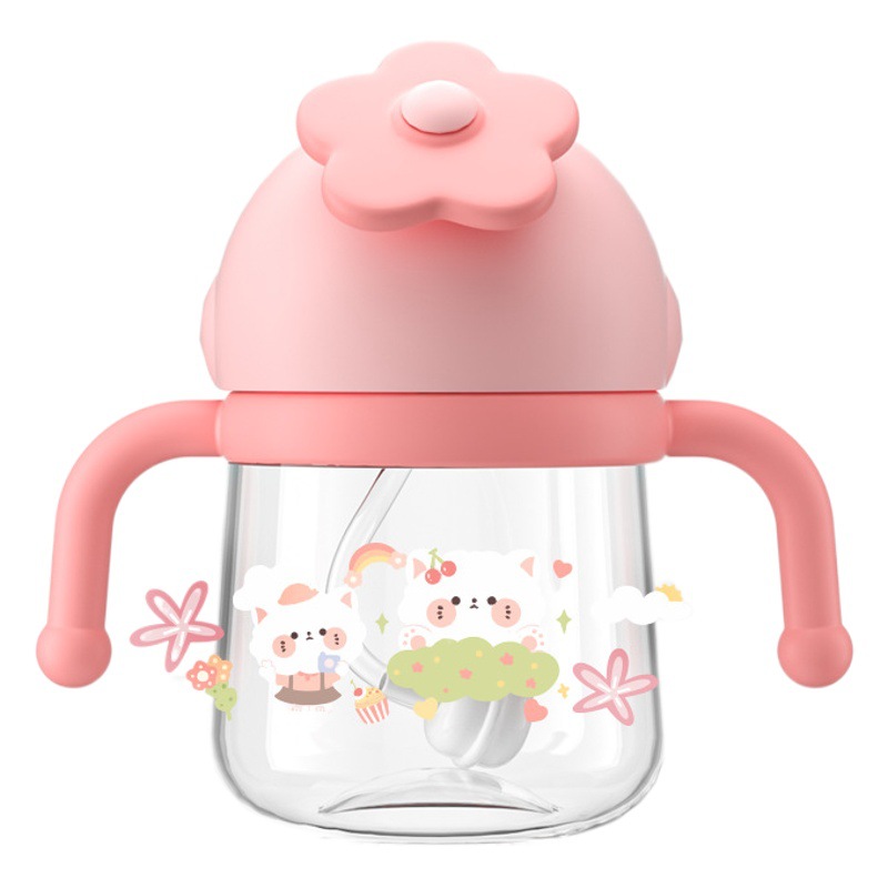 Toukie taza para beber para bebés tritan taza para niños a prueba de fugas y caídas para bebés taza de paja de jardín de infantes en stock