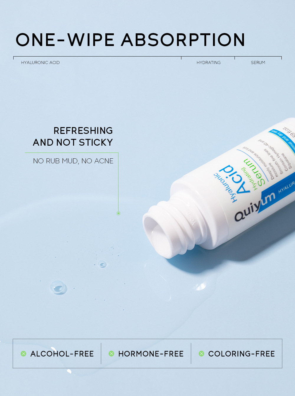 Cross-border QUIYUM Hyaluronic acid Essence, 17ml Hydrating, Moisturizing and Brightening Essence, factory wholesale in stock undefined