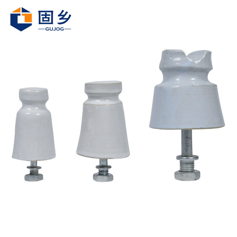 固乡 电力陶瓷绝缘子【两只装】针式绝缘子低压针瓶 带钉磁珠电线