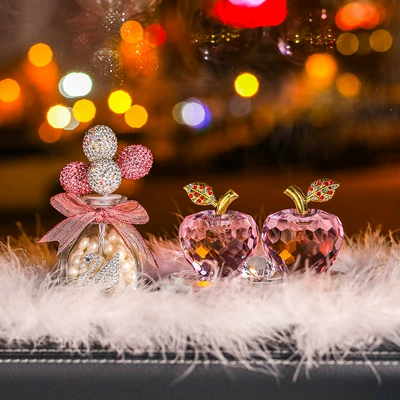 ornaments a generation of hair | Car ornaments - pink-apple-diamond-pink-balloon-perfume-holder-big-feather